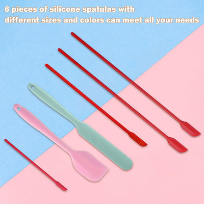 Silicone Spatula Set 6 Pack 8.5 inch Small Rubber Spatula Heat Resistant Mini Silicone Spatula Non-Stick Flexible for Baking Cooking Mixing and Kitchen Use