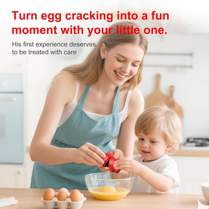Egg Cracker, Silicone Egg Shell Opener, Cute Egg Shaped Design, Opens Eggs with Ease, A Little Happiness Boost for Your Kitchen. (Color: Red, 1-Pack)