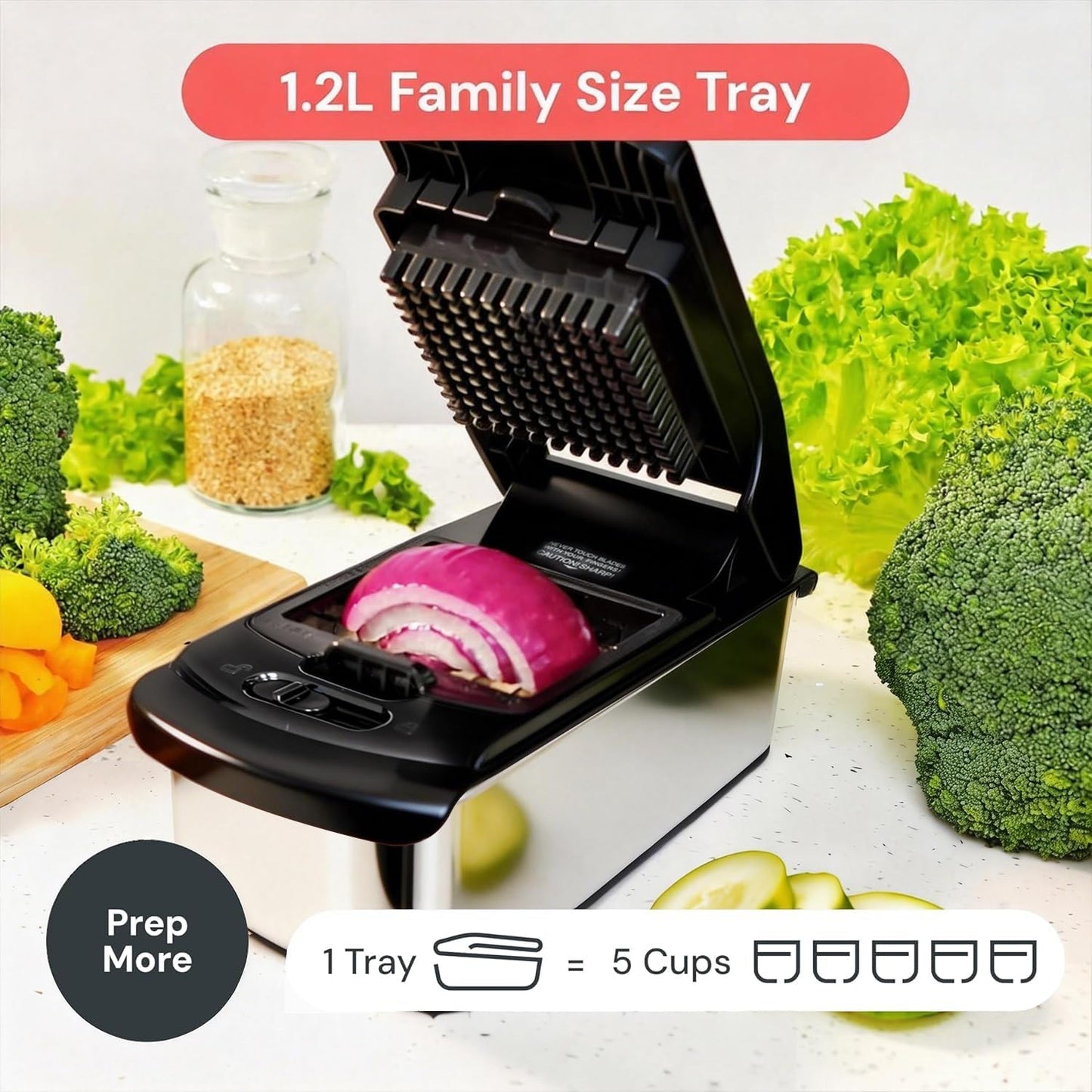 Fullstar Vegetable Chopper & Mandoline Slicer for Kitchen - Food Chopper with Container, Cheese Grater, Home Essentials & Kitchen Gadgets (7 in 1, White)