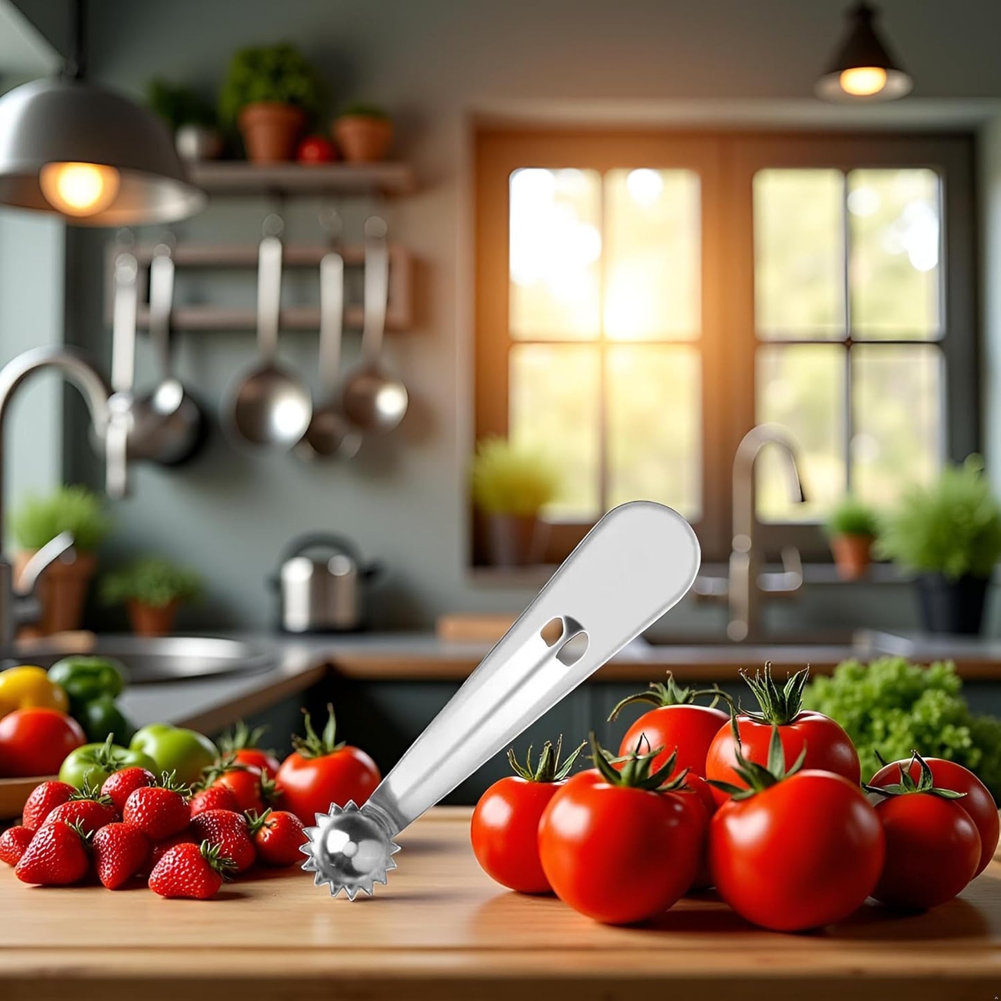 1Pc Tomato Corer Tool, Tomato Corer Remover, Tomato Top Stem Remover, Strawberry Corer Remover Tool, Strawberry Stainless Steel Stem Remover Tool, Portable Tomato Top Stem