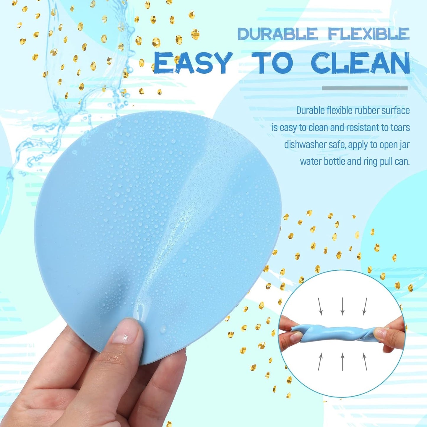 Chuangdi 8 Pcs Jar Opener Rubber Jar Gripper Pads 5'' Round Coasters Heat Insulation Pad Trivet Non Tear Multi-Purpose Bottle Lid Openers for Arthritic Weak Hands Kitchen Supplies(Bright Color)