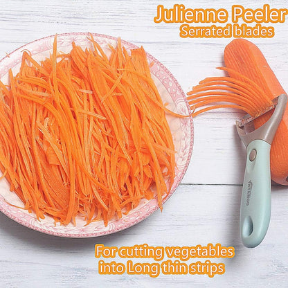 Fruit Peeler Vegetable Peeler 3-in-1 Trio Peeler Set Julienne Peeler Potato Peeler Vegetable Peeler Slicer Stainless Steel