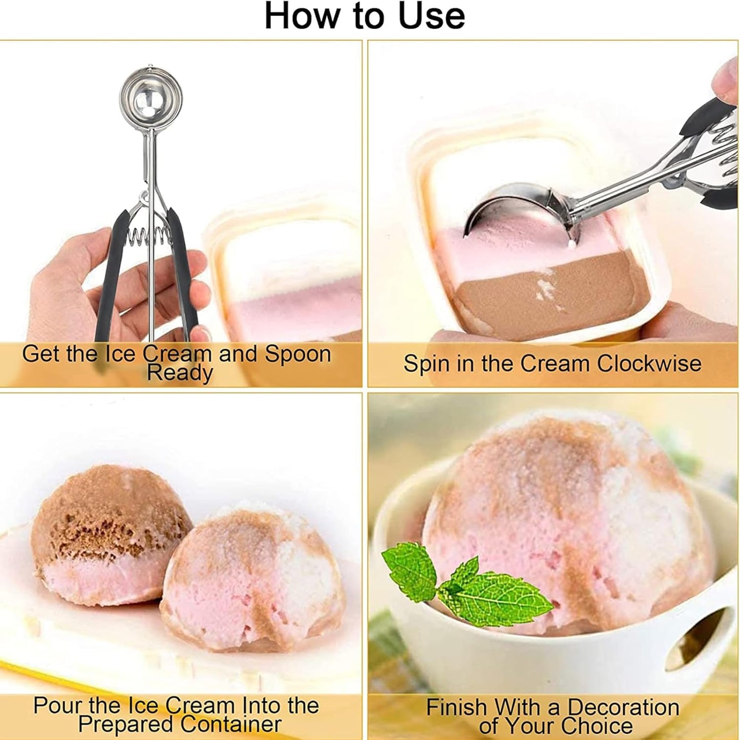Cookie Scoop, 1 Tbsp Ice Cream Scoop, Cookie Scoops for Baking, Cookie Dough Scoop for Cookie Cupcake Muffin Ice Cream Waffle, Comfortable Grip, Non-Slip