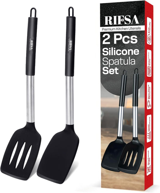 1 Slotted Elegant Silver Fish Turner Spatula – Metal Fish Spatula with 6.5-Inch Blade & Ergonomic Walnut Wooden Handle – Ideal for Home and Professional Chefs