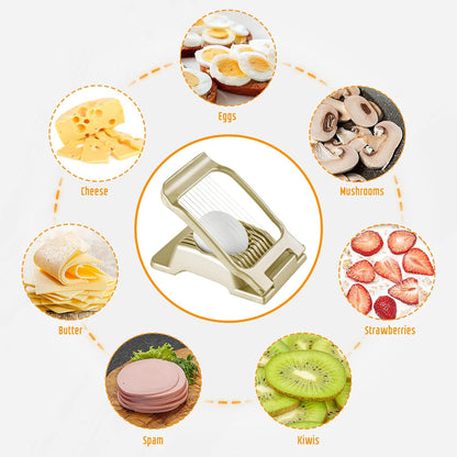 Egg Slicer for Hard Boiled Eggs, Stainless Steel Wire, Multipurpose Heavy Duty Aluminium Egg Cutter for Egg, Salads, Sandwiches, Strawberries, Mushrooms, Soft Cheese, Red