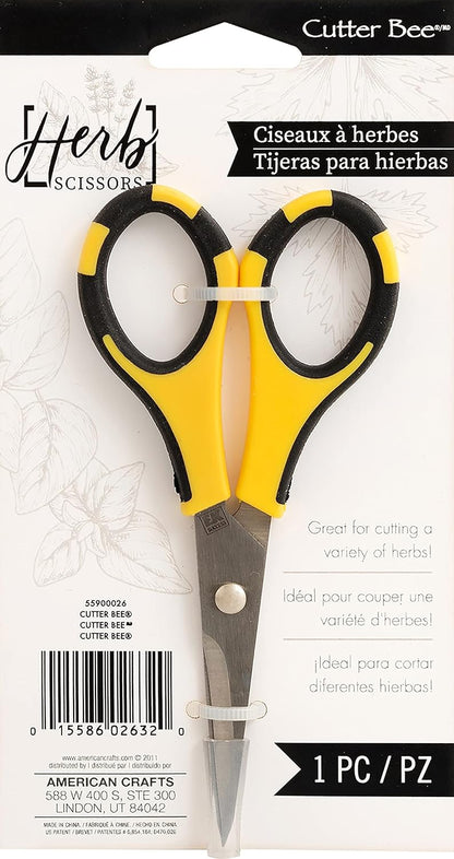 American Crafts Cutter Bee Herb Scissors 4/Pkg-Yellow/Black