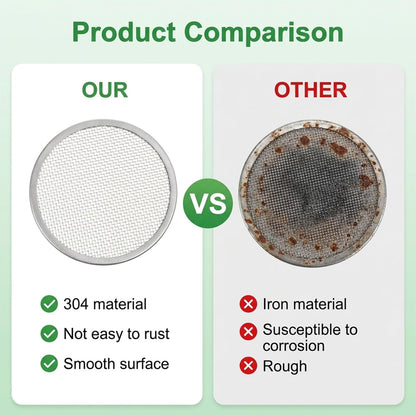 12 Pcs Sprouting Lids for Mason Jars 70mm Regular Mouth, Stainless Steel Screen Filter Strainer Lid Bean Sprout Sieve Mesh Lids for Bean, Alfalfa, Broccoli
