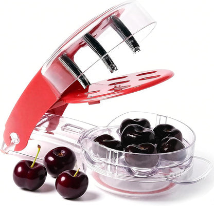 Cherry Pitter Tool Pit Remover, Olive Pitter Tool With 6 Holes, Portable Saving Lock Design Cherries Seed Remover Suitable, Kitchen Depitter Tool
