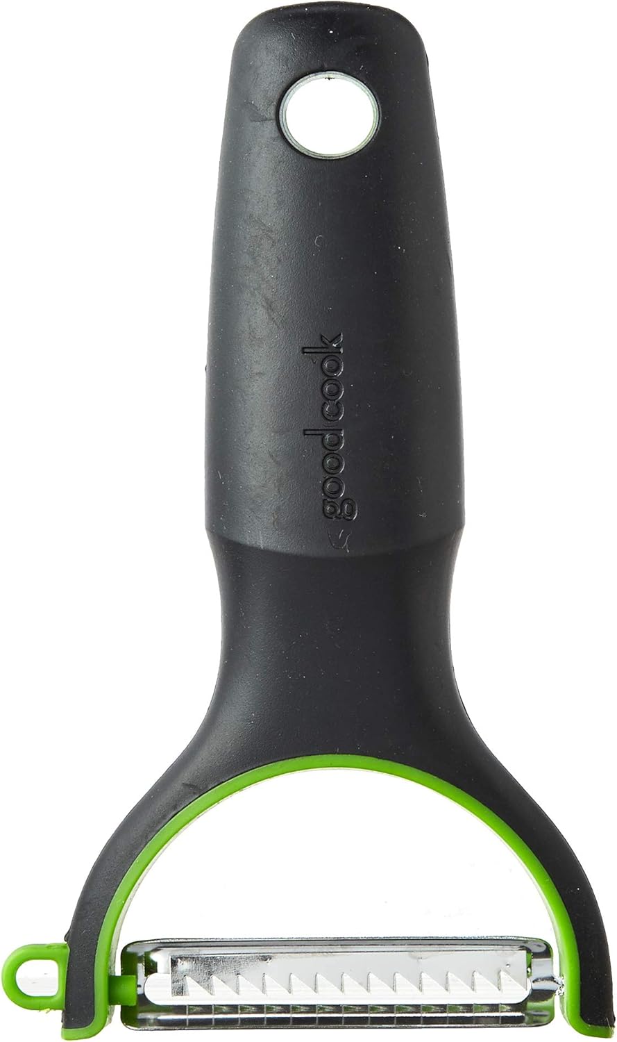 GoodCook Y-Shaped Julian Vegetable Peeler, Easy Grip, Stainless Steel Blade, Black and Green