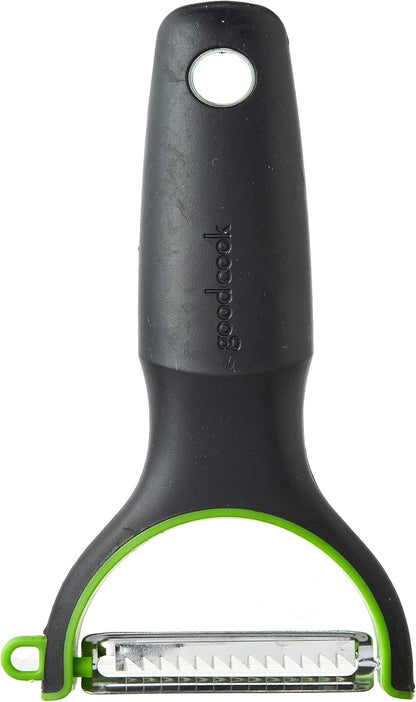 GoodCook Y-Shaped Julian Vegetable Peeler, Easy Grip, Stainless Steel Blade, Black and Green