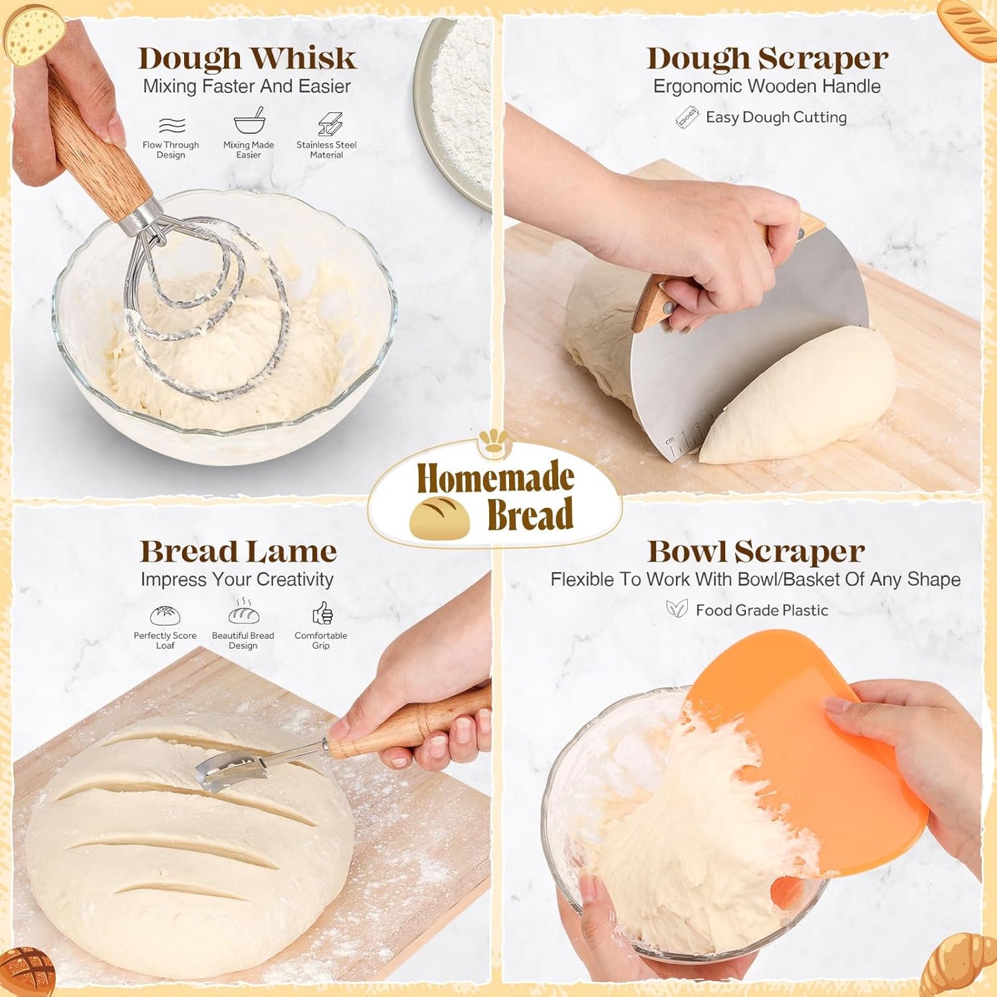Sourdough Starter Kit, Sourdough Bread Baking Supplies, Sour Dough Starter Kits, Sourdough Tools for Modern Home And Kitchen, Sour Dough Tools, Bread Making Tools Kit, Gifts for Bakers Women Wife Mom