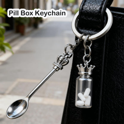 8 Pack Small Measuring Tools Spoon Keychain with Split Key Rings, Metal Mini Powder Spoons for Medicine, Pill Bottle, Craft, Partty (Multicolor, Tiny)