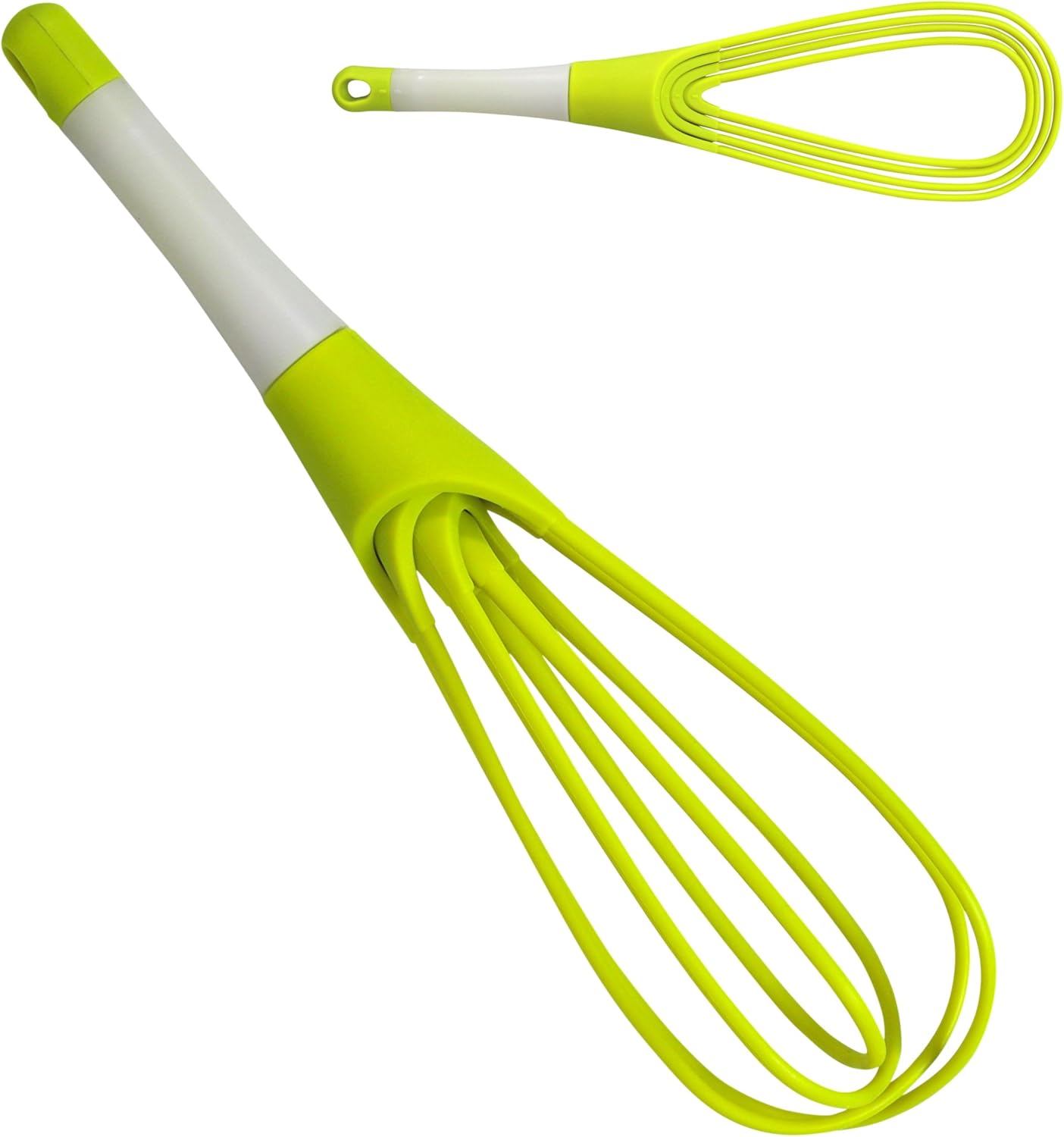 Iconikal 12-Inch Collapsible 2-In-1 Balloon/Flat Whisk, Green