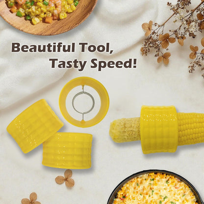 Corn Stripper for Corn on the Cob | Corn Peeler with Ultra-Sharp Serrated Stainless Steel Blades & Corn-Shaped Ergonomic Grip, 2-Pack, Kitchen Gadgets