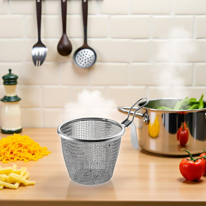 1pc Stainless Steel Pasta Basket, Mesh Spider Food Dumpling Noodle Strainer, Fine Mesh Strainer with Handle,Colanders and Food Strainers Kitchen Utensils and Gadgets