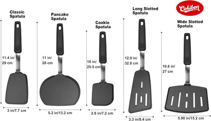 Silicone Spatula Set, Spatulas Silicone Heat Resistant Mixed 5 Piece Kitchen Cooking Utensils Set for Nonstick Cookware - Flexible Stainless Steel Core with Full Silicone, Dishwasher Safe