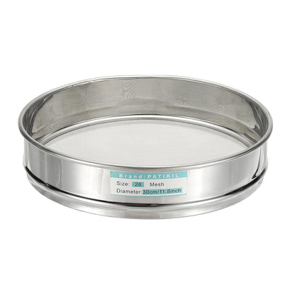 PATIKIL 10 Mesh(2mm) Lab Sieve, 11.8"(30cm) Diameter Sifting Screen 304 Stainless Steel Wire Cloth Fine Mesh Sieve for Industrial Laboratory Home Soil Sifter Dry Sift Screens Hash