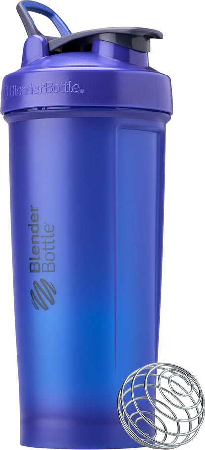 BlenderBottle Classic V2 Shaker Bottle Perfect for Protein Shakes and Pre Workout, 28-Ounce, Clear/Black
