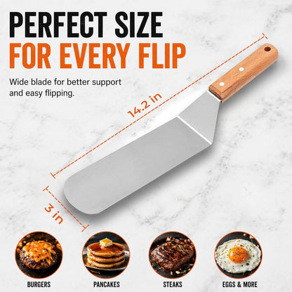 Multipurpose Bench Scraper, Dough Scraper and Dough Cutter for Flat Top Griddle, Bread, Pizza, and Pastry – Stainless Steel Griddle Scraper Chopper for Baking and Cooking