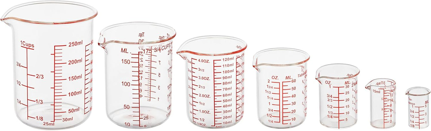 High Borosilicate Glass Measuring Cup-V-Shaped Spout，Glass Measuring Beaker for Kitchen or Restaurant, Easy to Read, 60 ML (2 Oz)-Pack of 2