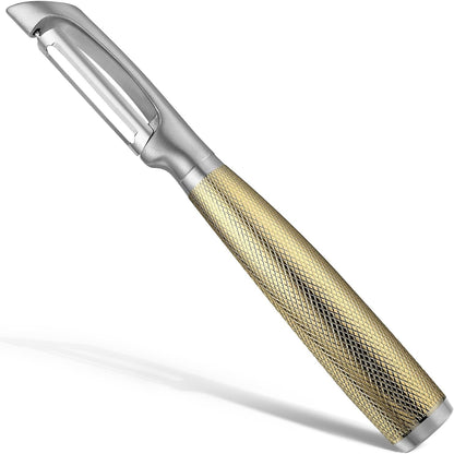 Serrated Blade Premium I Type 304 Stainless Steel Multifunctional Kitchen Peeler Real Wood Handle Ultra Sharp Blade Vegetable Potato Apple（Agarwood）