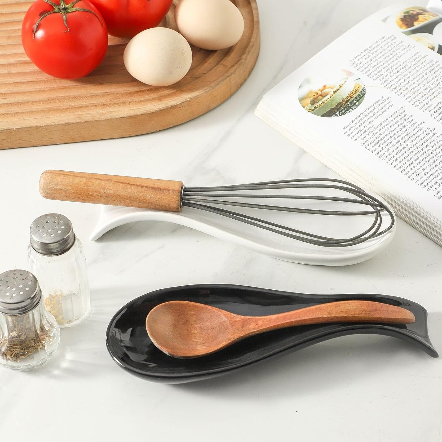 Spoon Rest for Stove Top, Ceramic Large 8.7 Inch Spoon Holder for Kitchen Counter, Porcelain Utensil Rest for Ladle, Spatula, Housewarming Gifts, Dishwasher Safe and Heat-Resistant, Blue(1 PC)