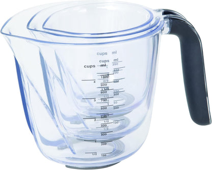 KitchenAid KQ298OSOBA Gourmet Set of 3 Measuring Jugs, Onyx