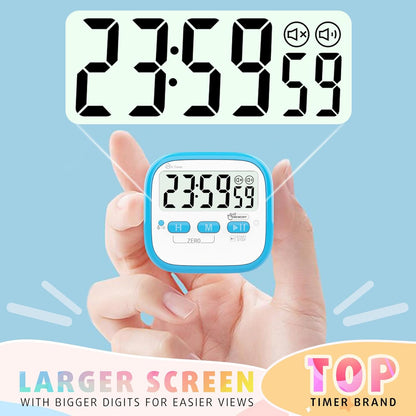 Antonki 2 Pack Classroom Timers for Kids Teachers, Magnetic Countdown Digital Kitchen Timer for Cooking, Study, Exercise, Games, Time Mangement - Loud/Silent Mode - Battery Included