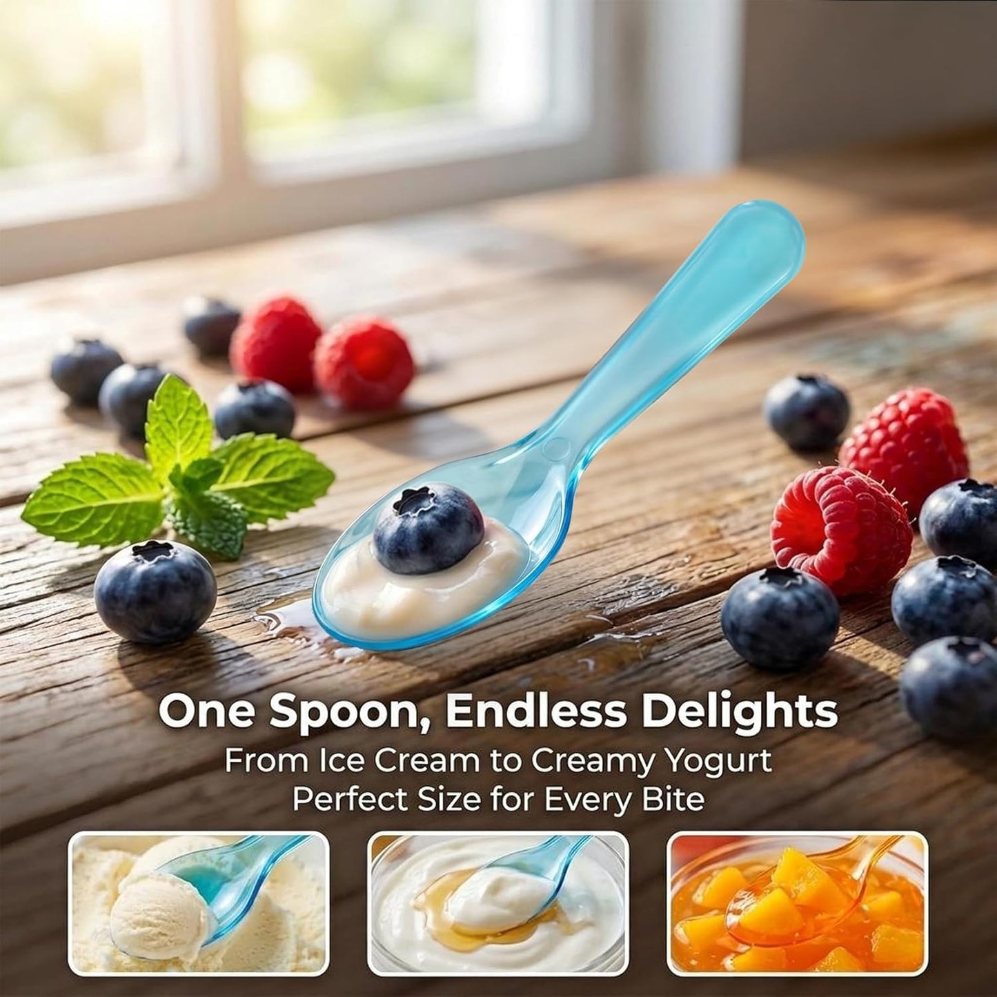 Mini Spoons - 100PCS Tasting Spoons Plastic Disposable Cutlery Small Spoon For Tasting Ice Cream Cake Jelly Pie Yogurt Dessert For Party Celebrations Multi-Color