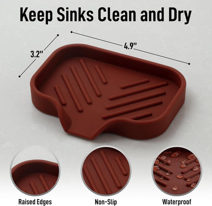 Zulay Kitchen (9x3.5in Sponge Holder for Kitchen Sink - Flexible Heavy-duty Multipurpose Sink Caddy - Counter Organizer for Kitchen, Bathroom, Makeup, Trinkets & More! (Grey)