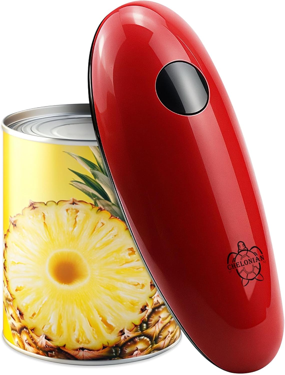 Electric Can Opener,Automatic One-Touch Operation,One Handed Can Opener Battery Operated for Seniors, with Smooth Edge Cutting, Kitchen Gadget（RED)