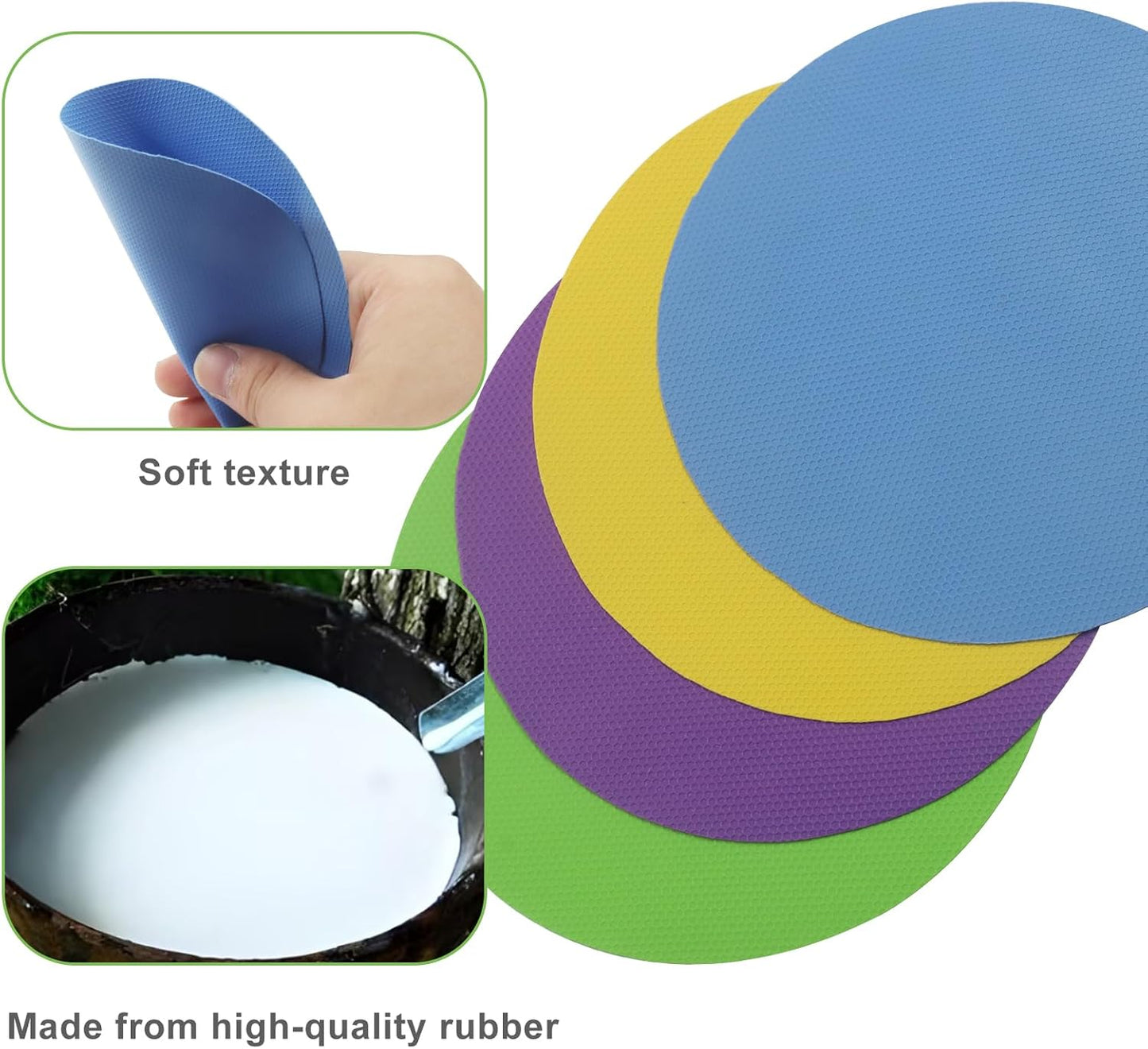 8Pcs Rubber Jar Opener, Heat-insulated Non-Slip Gripper Pads Kitchen Tool, Multi Function Can Opener for Easy Opening/Arthritis Weak Hands(Circle)