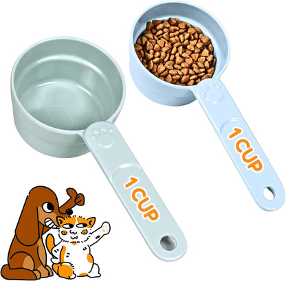 1/2 Cup Dog Food Scoop, Extra Long Handle Sturdy Melamine Pet Food Measuring Scoop with Clear Marking Lines, BPA-Free, Shatterproof, Dishwasher Safe (Butter Yellow, 1/2 Cup)
