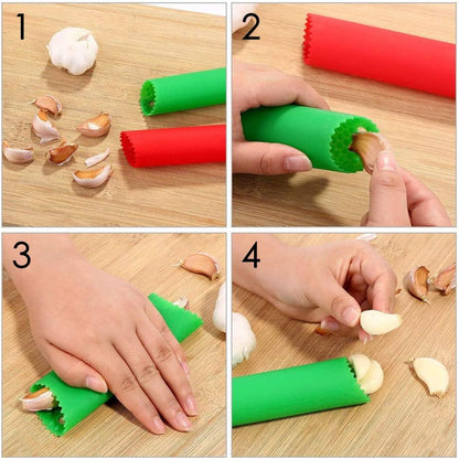 DS. DISTINCTIVE STYLE Silicone Garlic Peeler 5 Pieces Garlic Peeling Tube Roller Useful Kitchen Tools - Multicolored