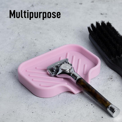 Zulay Kitchen (9x3.5in Sponge Holder for Kitchen Sink - Flexible Heavy-duty Multipurpose Sink Caddy - Counter Organizer for Kitchen, Bathroom, Makeup, Trinkets & More! (Grey)