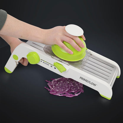 Mandoline Slicer – Adjustable Stainless Steel Vegetable Cutter with Safety Guard, Multiple Blades, Julienne & Thickness Control for Kitchen Prep