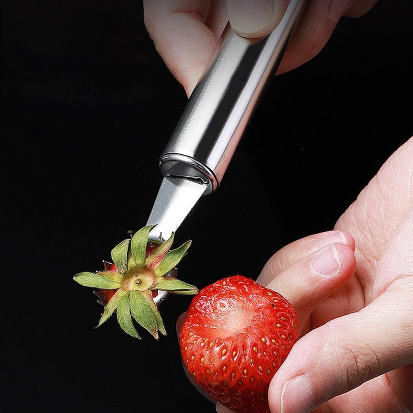 Stainless Steel Strawberry Huller and Tomato Stem Corer Tool ,Portable Fruit Stalks Remover,Multi-Function,Vegetable and Fruit Practical Kitchen Tool(2 pcs)