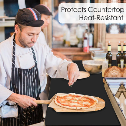 Standard Silicone Mat,Black Baking Mat-Food Grade Kids Dinner Table Placemat Non Slip Counter Mat with Raised Edges Heat Resistant Mat for Air Fryer Nonstick Pastry Dough Mat(1 Pack 23.6'' x 15.7'')
