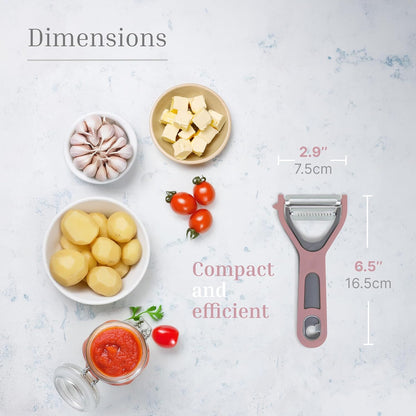 Swivel Vegetable Peeler with Built-in Eye Remover – Stainless Steel Blade with Comfortable Handle, Fruit and Vegetable Slicer, Potato and Carrot Cutter – Kitchen Tools & Accessories – Blue