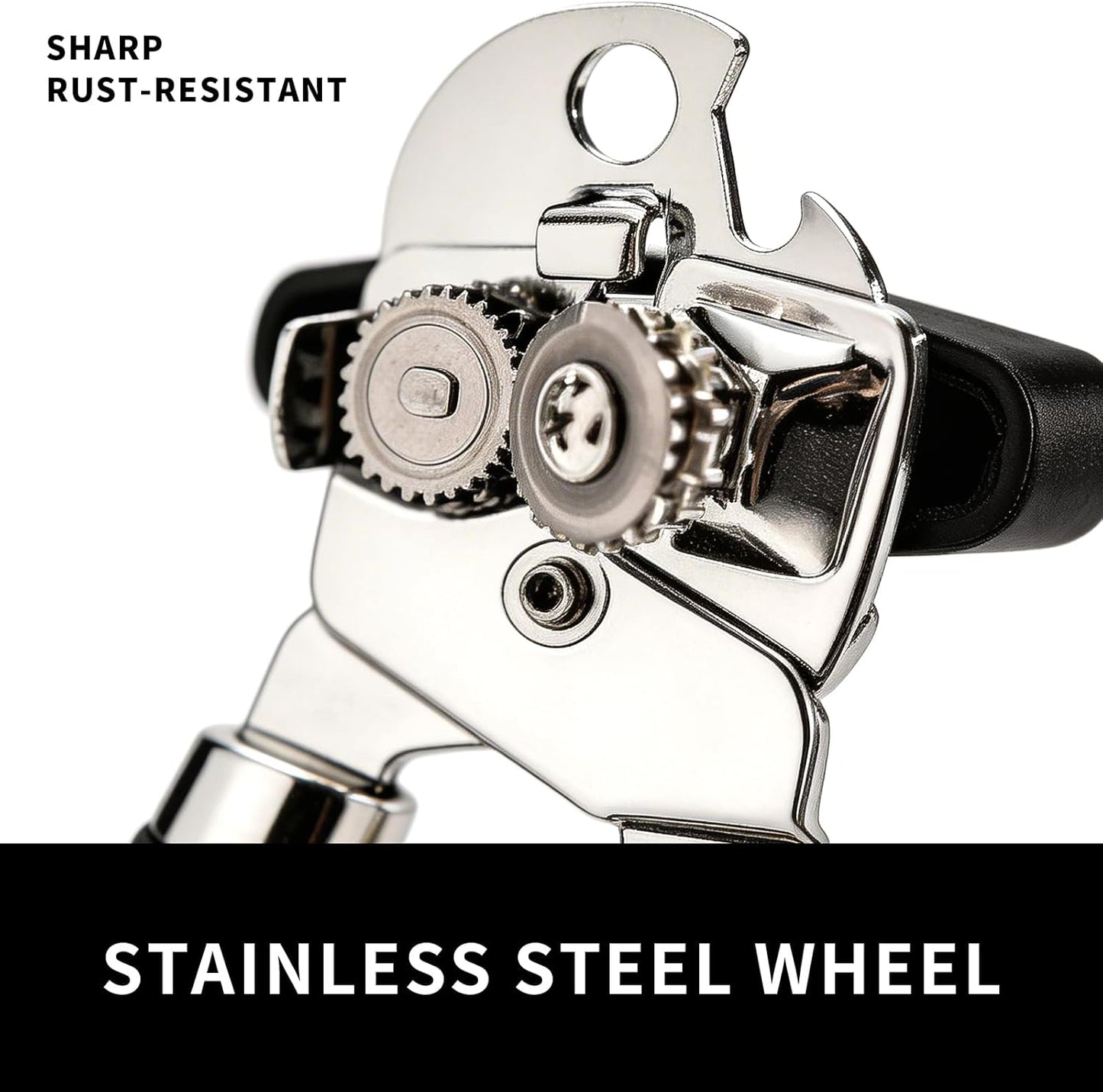 X&E Can Opener Manual, Handheld Strong Heavy Duty Stainless Steel Can Opener, Comfortable Handle, Sharp Blade Smooth Edge, Can Openers with Multifunctional Bottle Opener