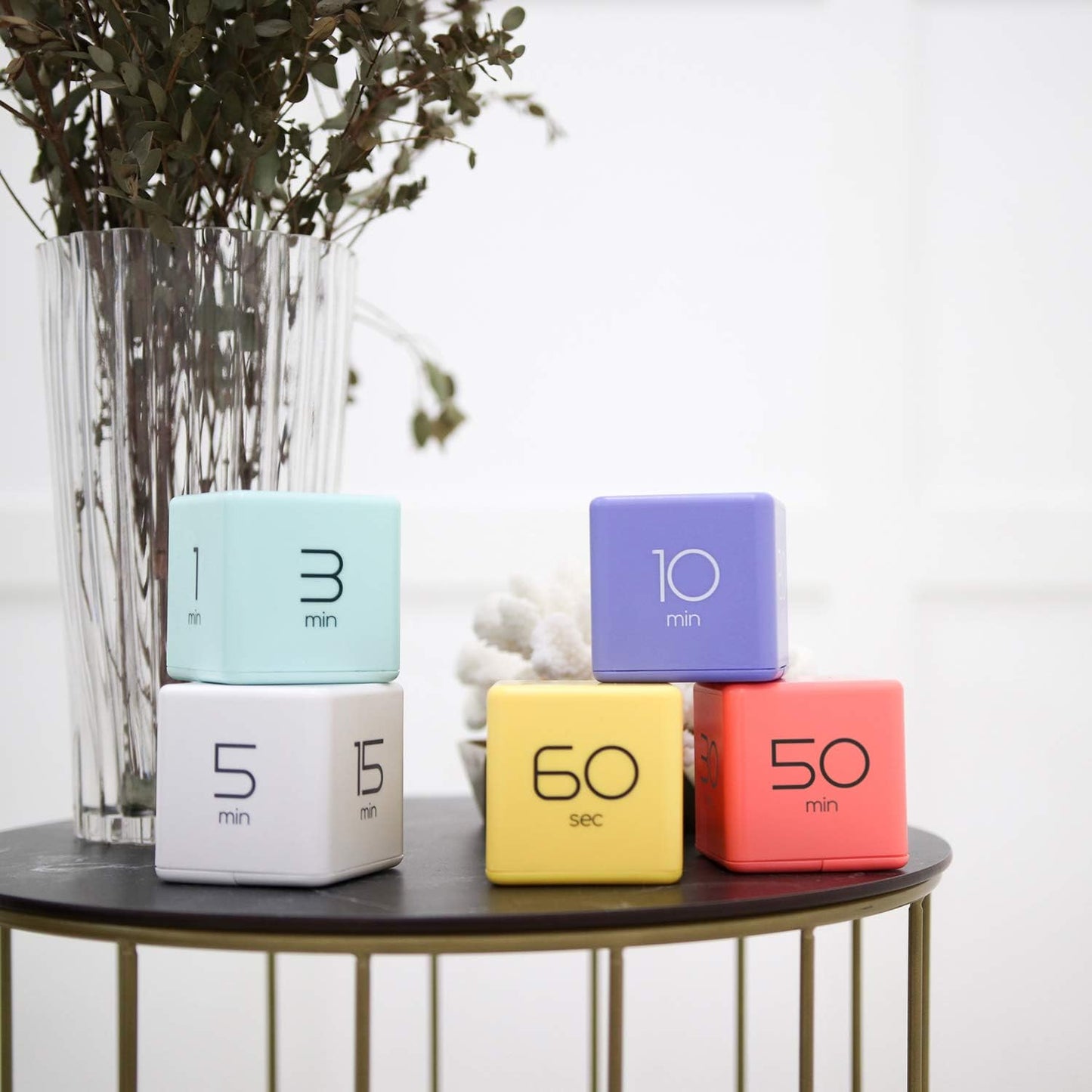 mooas Cube Timer (Mint), Flip Timer Productivity Timer, Time Management, Block Timer Kids Cube Timer Kitchen Timer Desk Timer for Studying Workout Classroom 1, 3, 5, 10 min Timer Setting