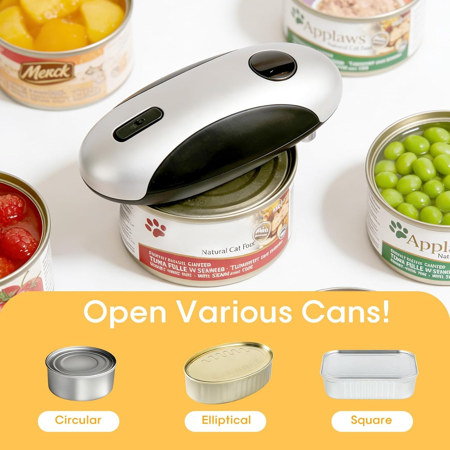 Electric Can Openers in 2026: Automatic Can Opener Electric with Rechargeable. The Can Opener Creates A Smooth Edge, Making It The Best Gift for Seniors And Kids. (White)