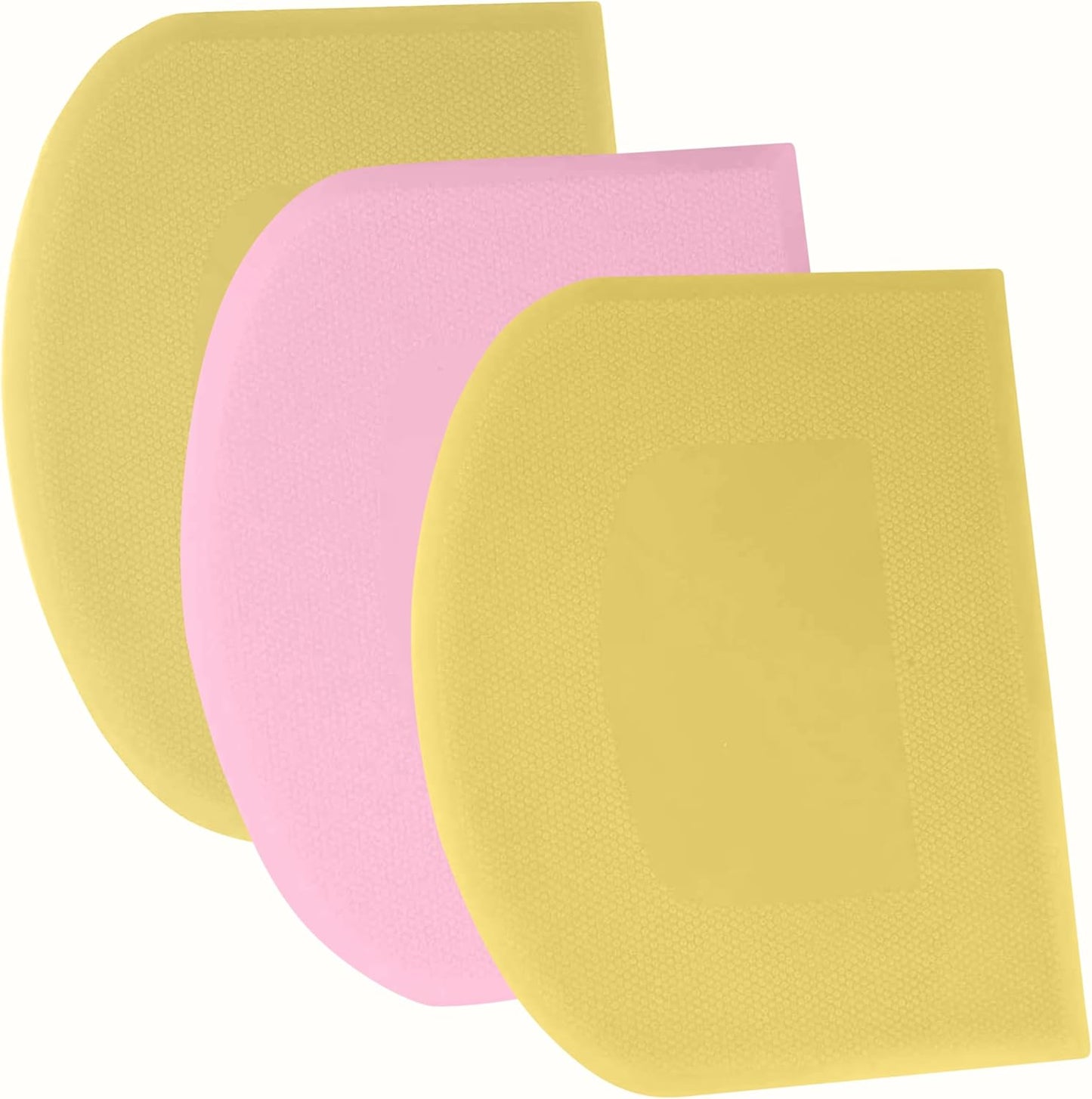 SURDOCA Dough Scraper Bench Scraper - 3P 4.7x3.7" Plastic Flexible Bowl Scraper, Sharp Edge & Angles Cake Scraper. Non-Slip Bakeware Decorating Tools Sculpting & Modeling Tools - Pure White - Colors B