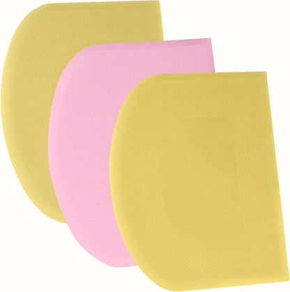 SURDOCA Dough Scraper Bench Scraper - 3P 4.7x3.7" Plastic Flexible Bowl Scraper, Sharp Edge & Angles Cake Scraper. Non-Slip Bakeware Decorating Tools Sculpting & Modeling Tools - Pure White - Colors B