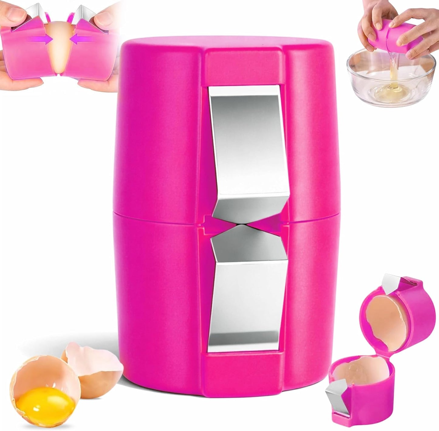 Egg Cracker & Egg Peeler Tool for Hard Boiled Eggs - Egg Shell Opener for Clean Boiled Egg Peeling - Egg Opener & Kitchen Gadget for No Mess Breakfast & Meal Prep (Yellow)