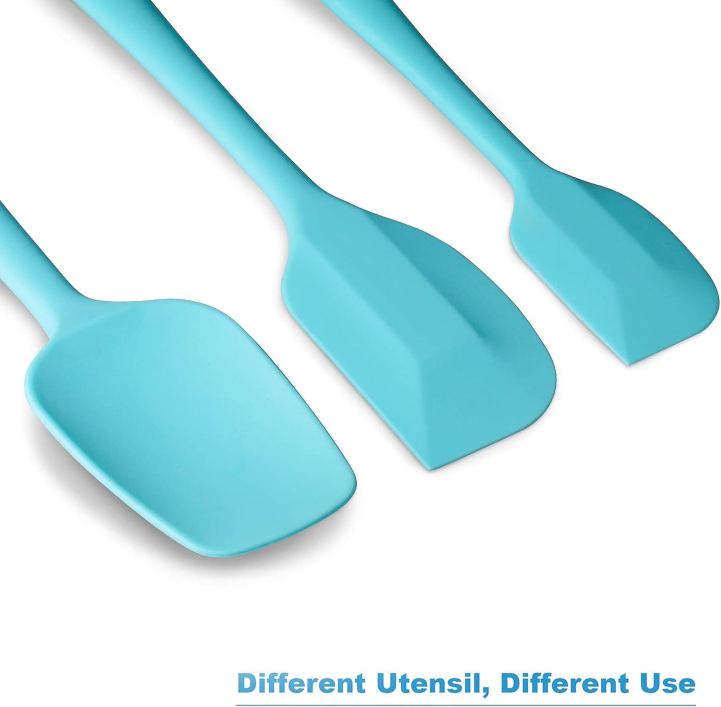 Silicone Spatulas Set Turners Tongs Cooking Utensils Set High Heat Resistant Kitchen Scraper Spatulas for Cooking Mixing Baking BPA Free Dishwasher Safe, Black