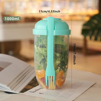 Fresh Salad Cup Salad Dressing Container to Go Salad Meal Shaker Salad Dressing Holder for Lunch Green, salad dressing shaker