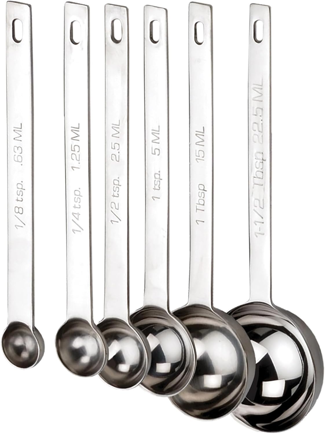 RSVP International Endurance Kitchen Collection Open Stock Measuring Spoon, Stainless Steel, Dishwasher Safe, 0.5-Teaspoon