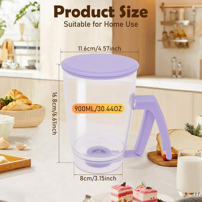 Pancake Batter Dispenser, Kitchen Must Have Tool for Pancakes, Cupcake, Waffle, Cupcake & Crepe, Batter Separator Maker with Measuring Label and Squeeze Handle, Baking Supplies for Griddle