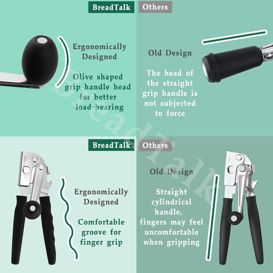 Heavy-Duty Manual Can Opener with Magnetic Lid Lifter | Easy-Turn Smooth Cutting | Comfortable Grip Kitchen Tool | Rust-Resistant Stainless Steel Design